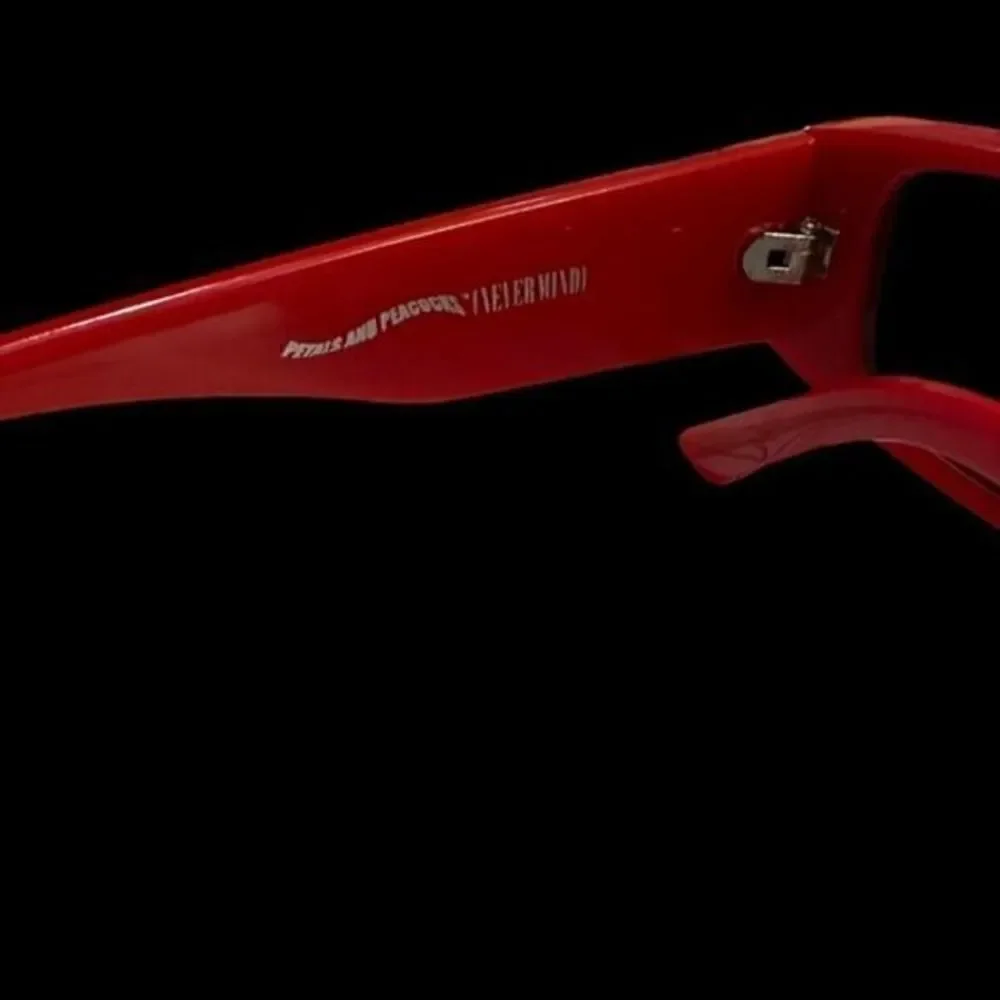 Petals & Peacocks Red Retro 70s Sunglasses